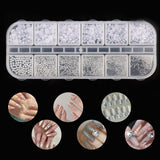Nail Art Strasssteine ​​​​1 Schachtel, Nail Charms, 12 Typen Weiße Perlen Für Nägel, Flatback Rhinestones, Klein Edelstahl-Perlen, Nagel Deko, Nagel Zubehör