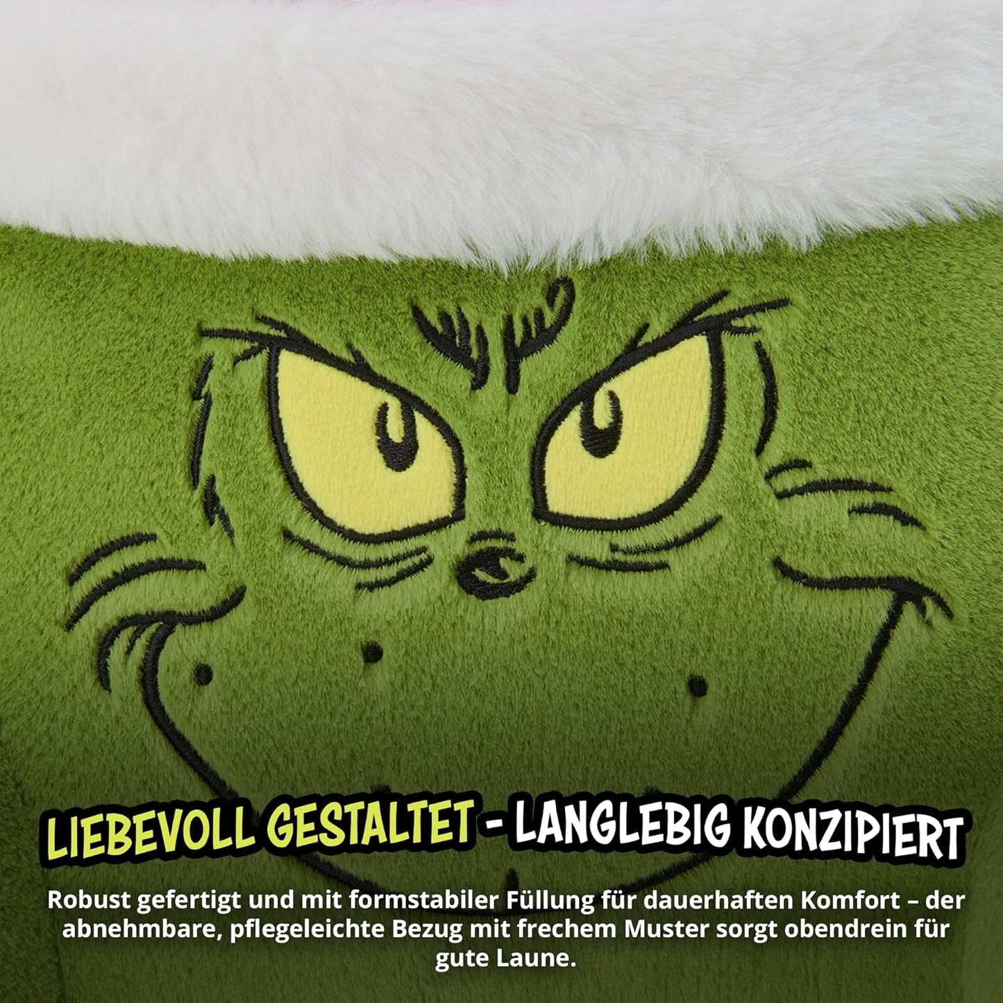 Grinch Polštář – Polštář na záda na postel a pohovku, Opěrka zad s područkami, Polštář na čtení na záda, krk a hlavu, Zelený, 40 x 38 cm