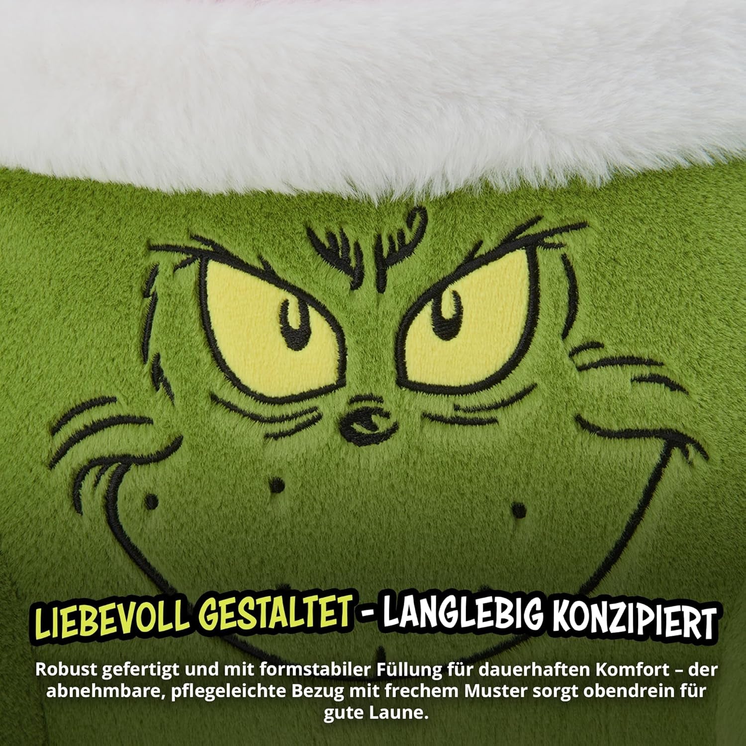 Grinch Polštář – Polštář na záda na postel a pohovku, Opěrka zad s područkami, Polštář na čtení na záda, krk a hlavu, Zelený, 40 x 38 cm
