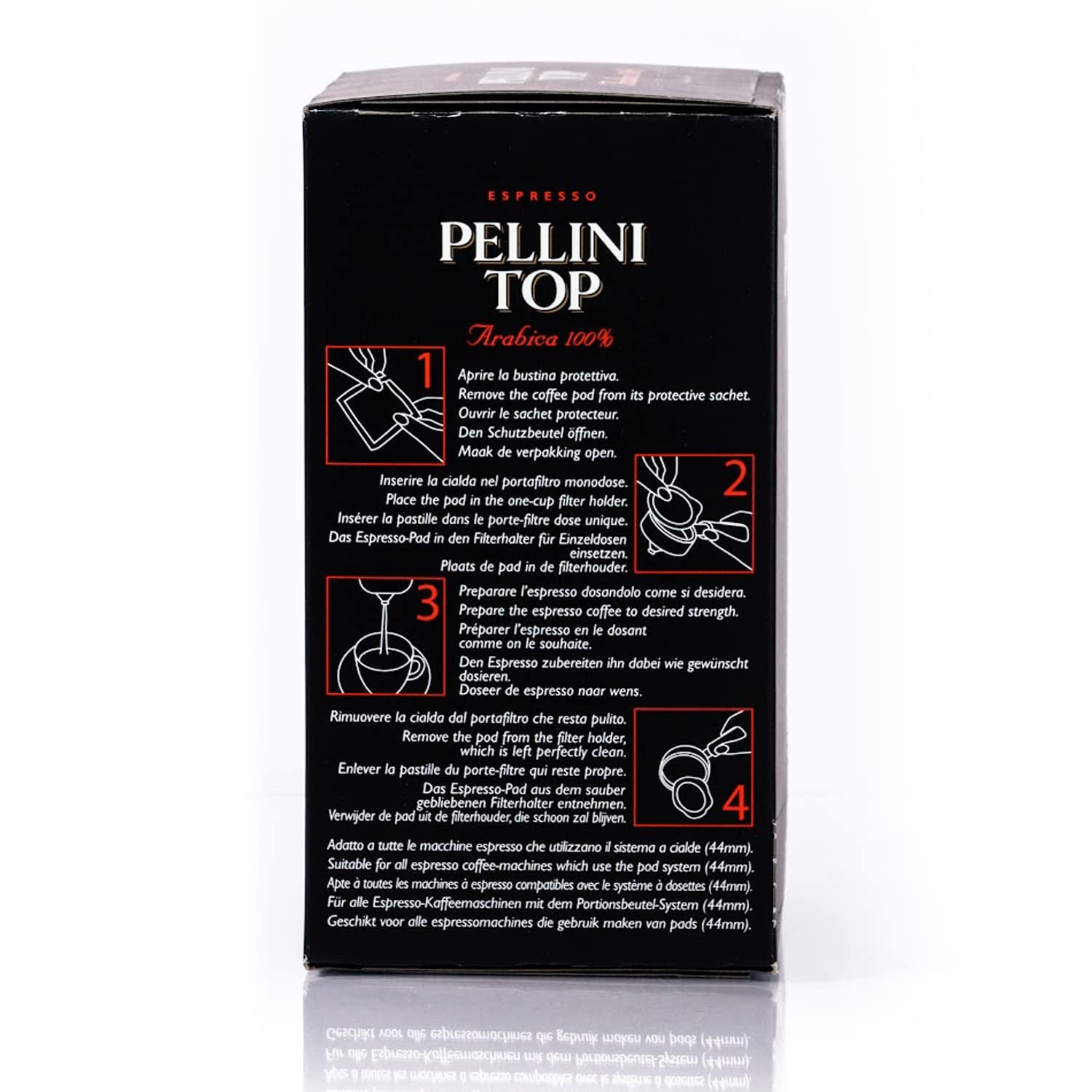 Pellini Caffè, Espresso Pellini Top 100% Arabica - 6 balení s 18 polštářky (6x126 g, celkem 108 polštářků)