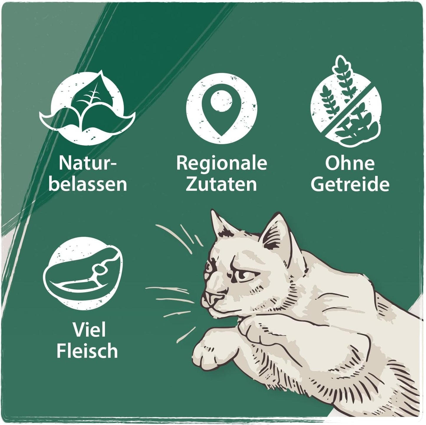 Venandi Animal - Premium Nassfutter für Katzen, Probierpakett I, Kuře, Pute, Rind, 6 x 200 g (6er Pack), getreidefrei und naturbelassen