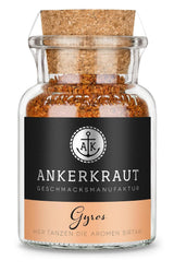 Ankerkraut Gyros, Gewürzmischung für Gyros, egal ob aus der Pfanne nebo vom Grill, mit Zwiebel, Knoblauch, majoránka, kmín, Piment und mehr, 80 g v Korkenglas