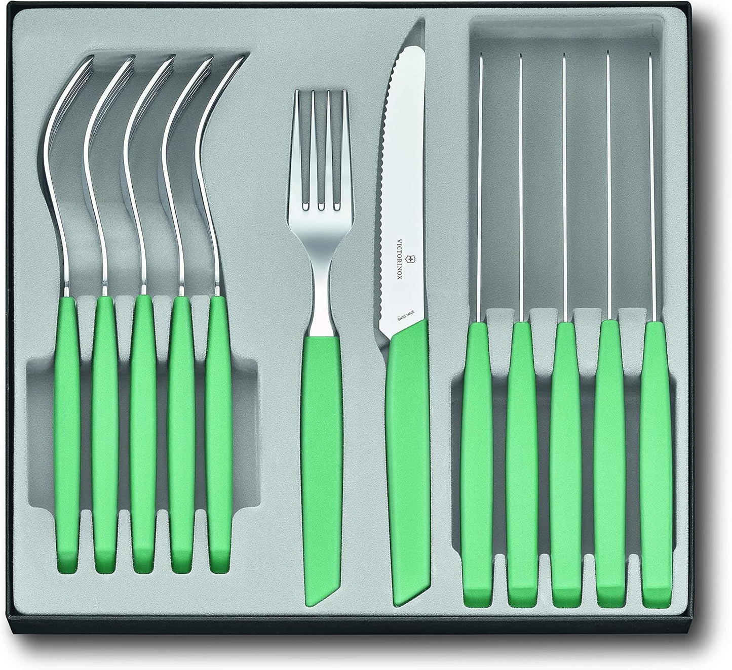 VICTORINOX Moderní švýcarská sada příborů pro 6 osob, 12dílná kuchyně Naty Shop Zelená
