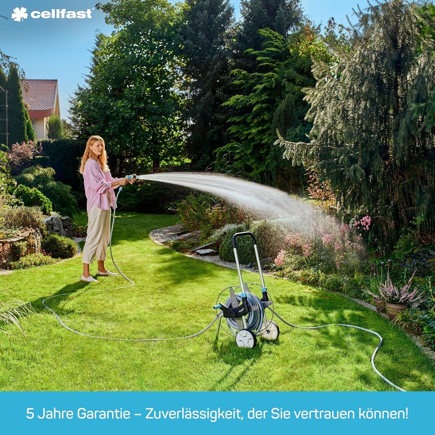 Zahradní hadice CELLFAST, 3vrstvá zahradní hadice na vodu, vyztužená odolným drátem, flexibilní zavlažovací hadice, odolná proti UV záření, proti řasám, 3,4 palce, délka 20 metrů