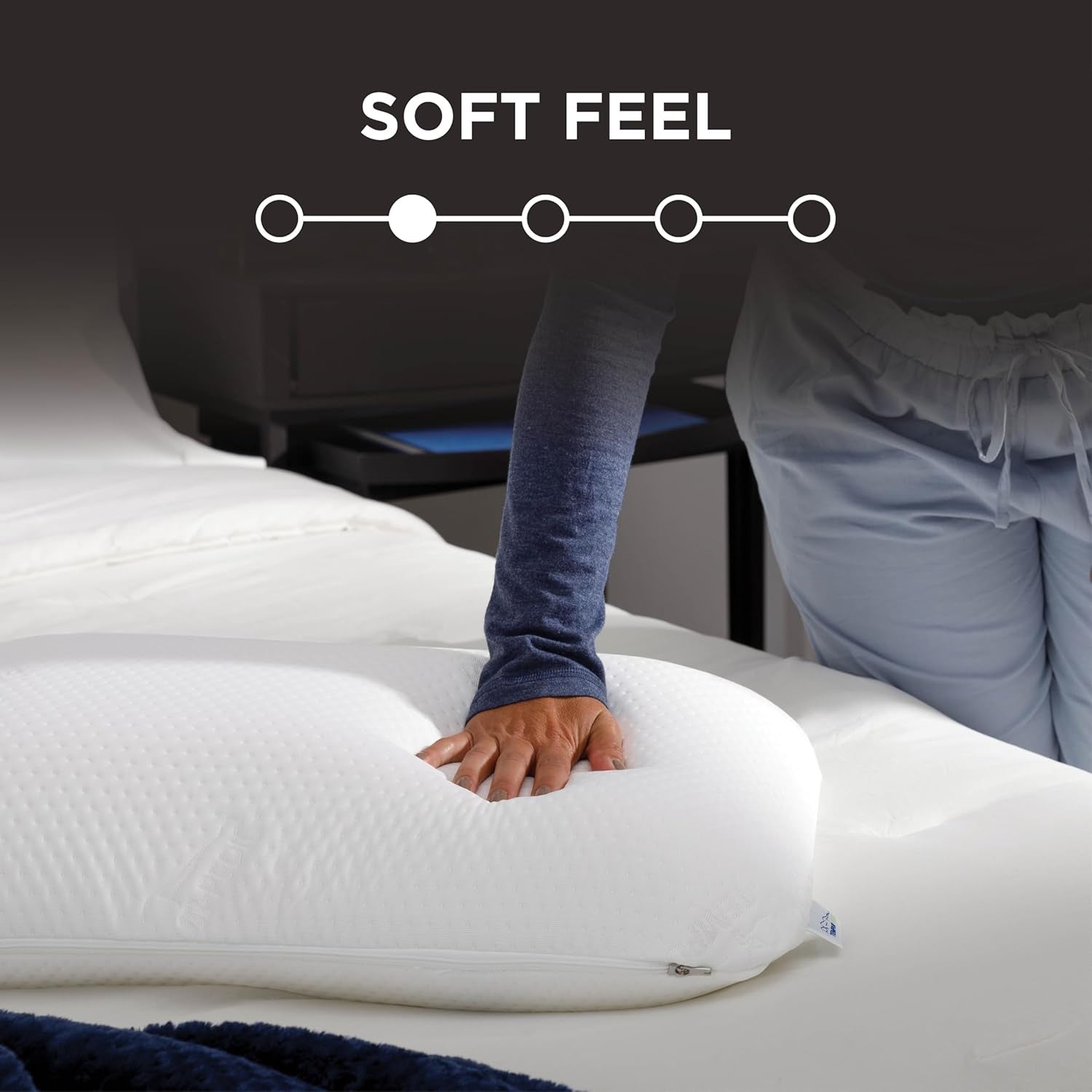 TEMPUR-PEDIC Symphony Polštář Vyrobeno z paměťové pěny, Luxusní, Měkké, Standardní, Bílé Standardní polštáře Naty Shop