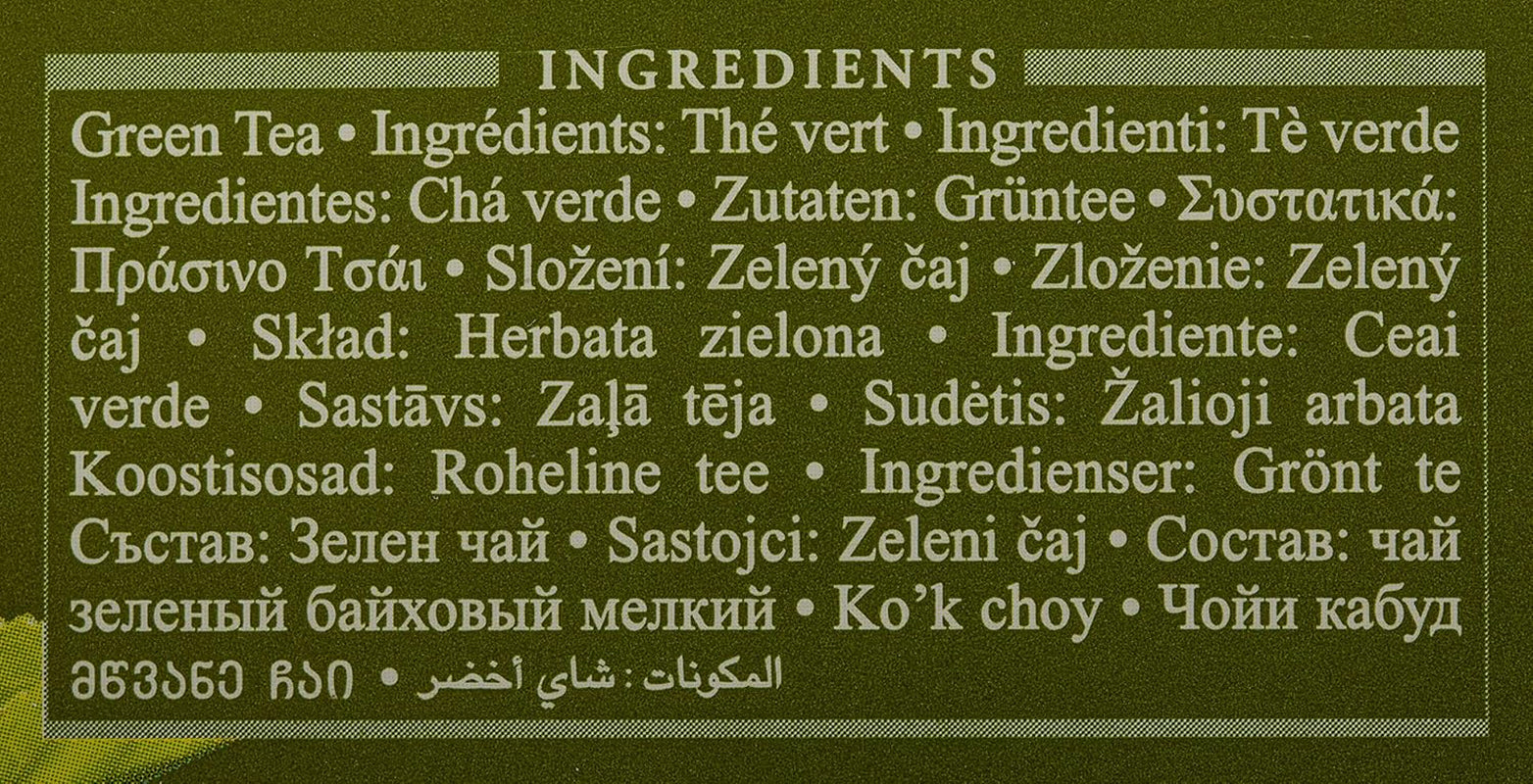 Ahmad Tea - Zelený čaj - Jednotlivě balené čajové sáčky s příchutí se 2 g čaje na porci - 20 páskovaných čajových sáčků (balení po 2)