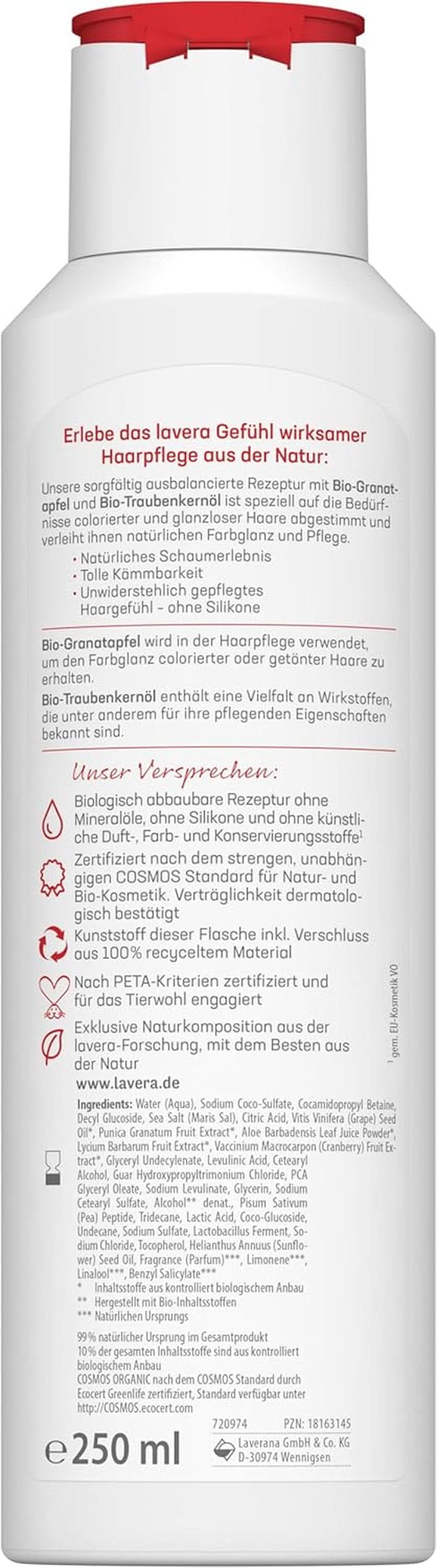 Lavera Care Shampoo Color Shine & Care, vegan, 250 ml Sprcha a vana Naty Shop