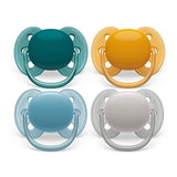 Ultra měkké dudlíky Philips AVENT - balení 4 extra měkkých dudlíků bez BPA pro děti ve věku 0-6 měsíců, včetně pouzdra na přenášení a sterilizace (model SCF091/35)
