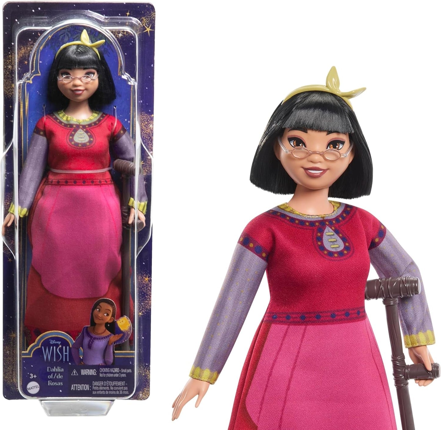 Mattel Disney Wish Panenka Dahlia of Rosas a doplňky, Kloubová módní panenka, HPX24