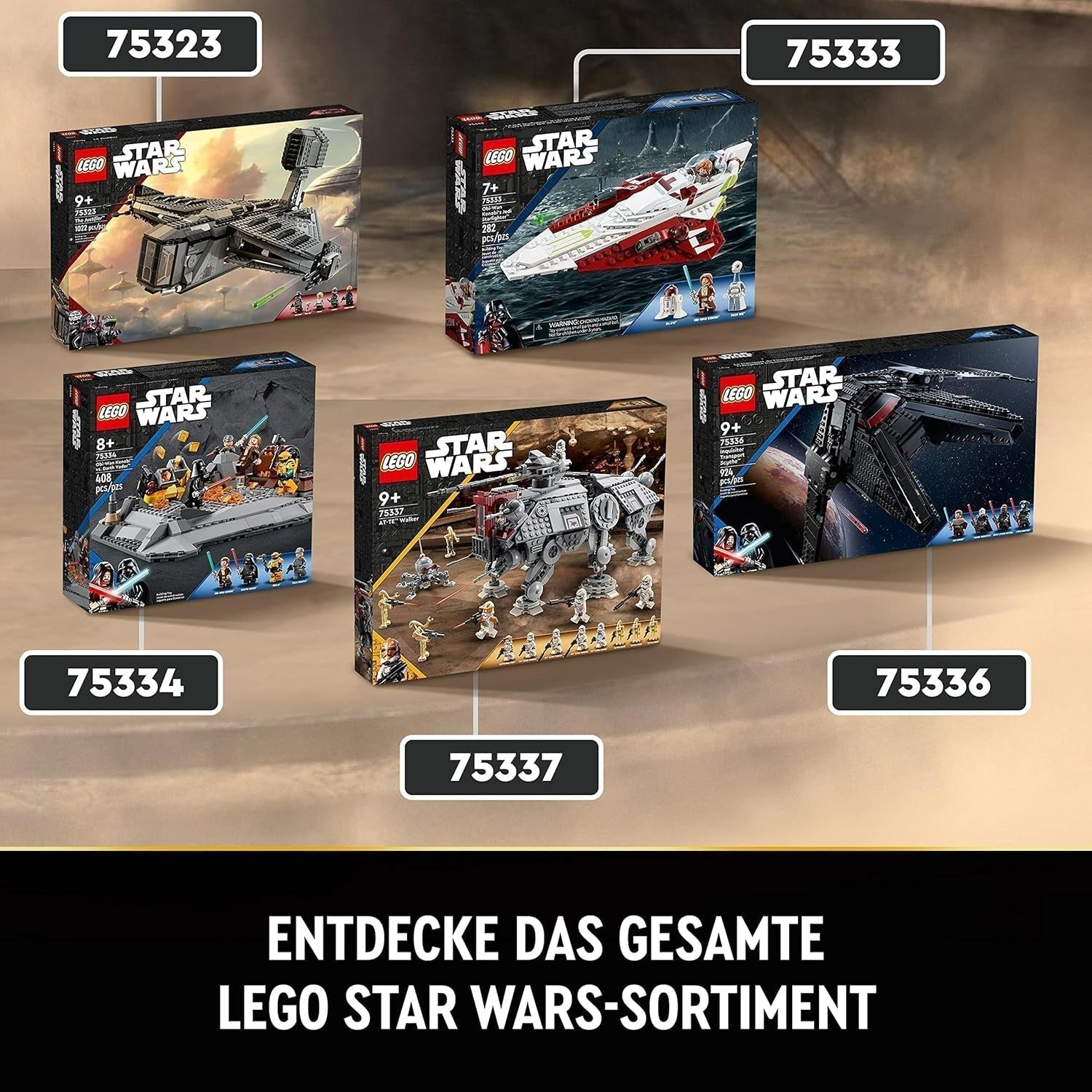 Sada minifigurek mobilního modelu hračky LEGO Star Wars At-Te Walker včetně 3 klonových vojáků, bitevních droidů a trpasličího pavoučího droida 75337 Stavebnice Besuche den LEGO-Store