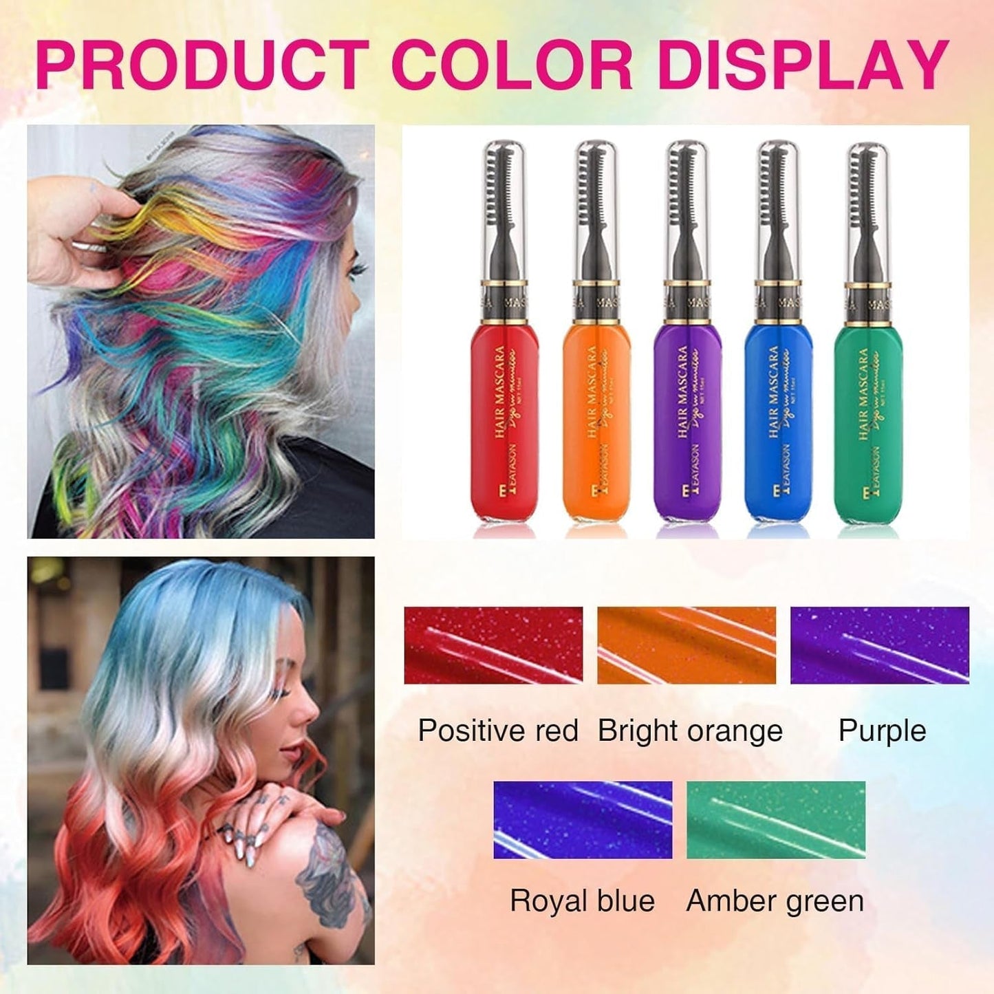 5 barev Dětská Dočasná barva na vlasy Smývatelná barevná řasenka Hair Chalk Salon Hair Dye Shop Naty Shop