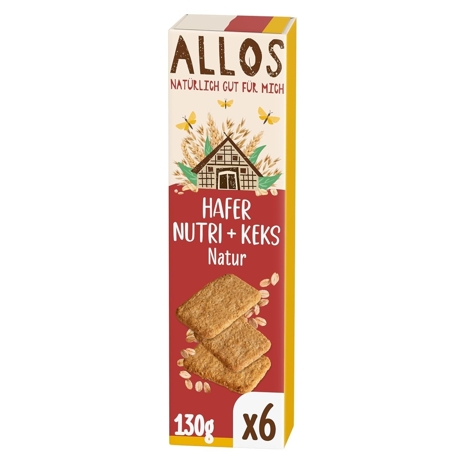 Allos Nutri Organické ovesné krekry | Křupavé celozrnné ovesné krekry | Sladíme medem 6 x 130g