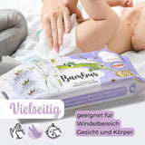 Millis Bamboo Baby Sensitive vlhčené ubrousky pro jemnou dětskou pokožku - 5 x 60 kusů - Přírodní, šetrné a udržitelné čištění - Biologicky odbouratelné dětské ubrousky, bez plastů a alkoholu