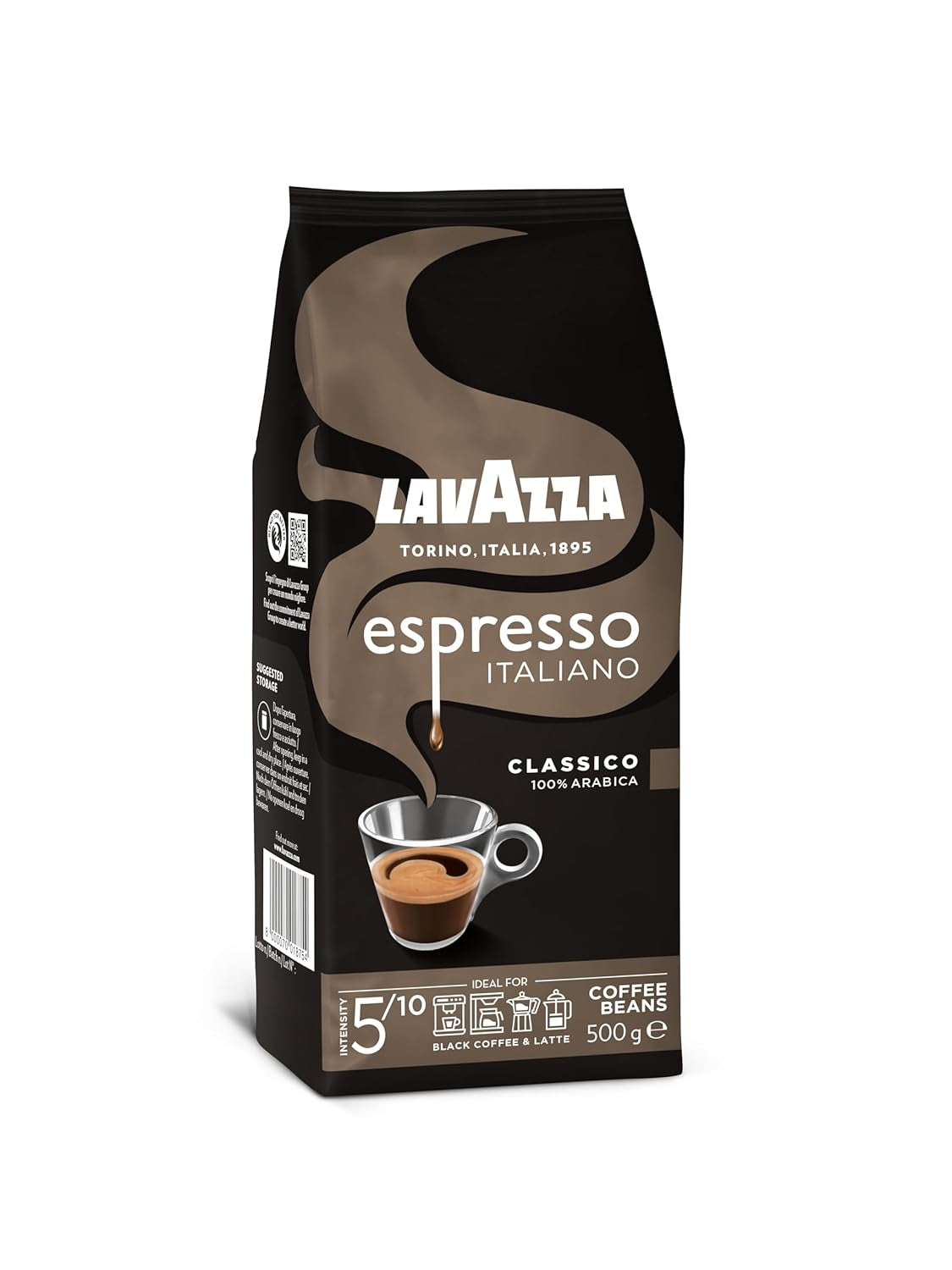Lavazza Espresso Italiano zrnková káva, 100% Arabica Espresso, vyvážené a aromatické, 500g balení