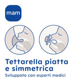 MAM dudlík 6+ měsíců (2 balení) MAM 6-16 měsíců svítící ve tmě s gumovou savičkou, 2 balení se sterilním držákem na dudlík, světle modrá/světle modrá