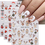 JMEOWIO 3D Nálepka na nehty Weihnachten Nálepka na nehty Selbstklebend Nagelaufkleber 5D Stereoskopisch Schneeflocke Xmas Winterurlaub Niedlich Dekoration Nageldesign Zubehör 4 Blatt