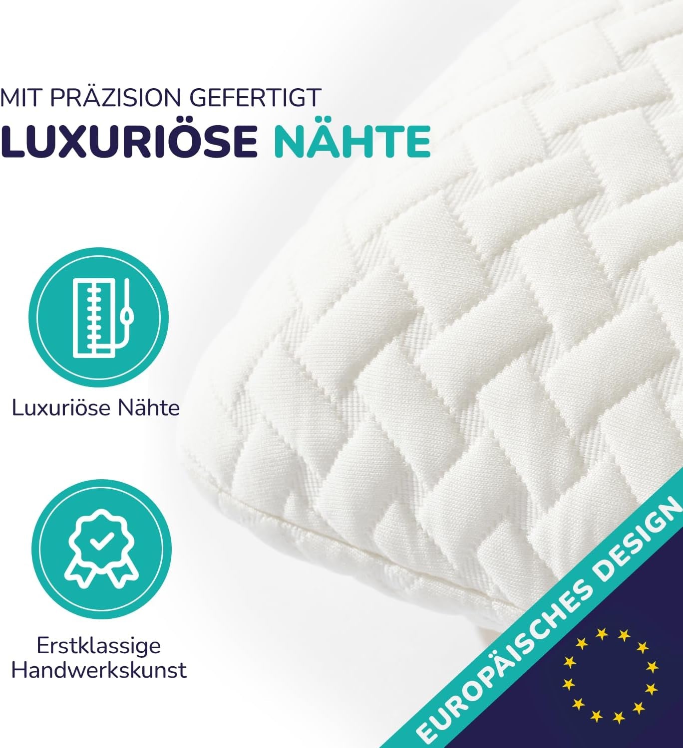 ZenPur ortopedický polštář na krk 40x60-13cm, polštář na hlavu z paměťové pěny - ergonomický polštář na spaní na krk a ramena, certifikace Oeko-TEX