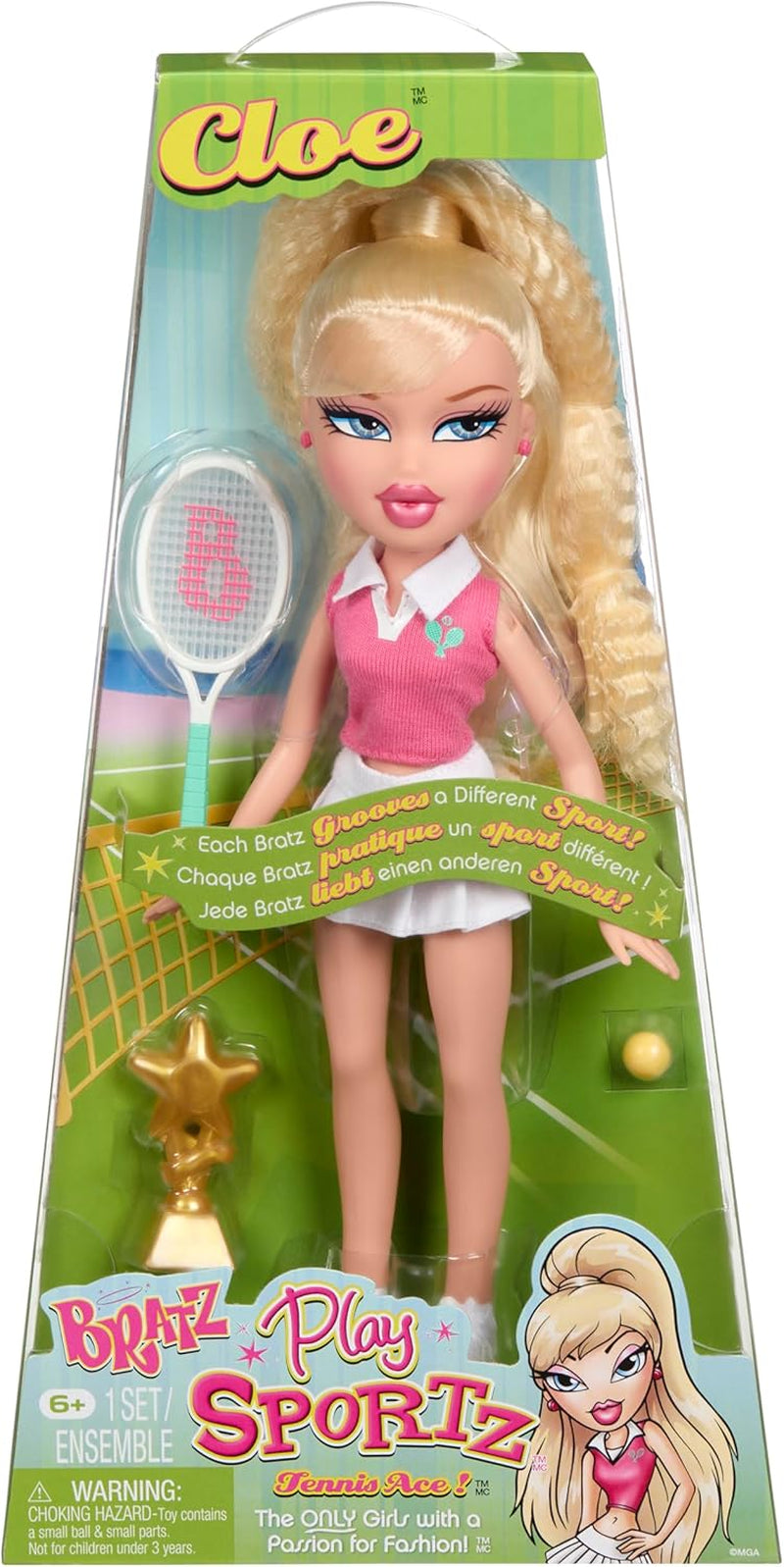 Bratz Play Sportz Cloe (Tenis) – módní panenka s doplňky