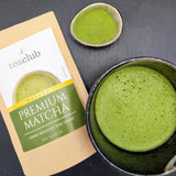 Premium Matcha Tea Japan 100 g - Laboratorně testováno - Ceremoniální Matcha prášek pro přípravu Umami Matcha, 100% přírodní prášek ze zeleného čaje, ideální pro Matcha Latte, Teaclub