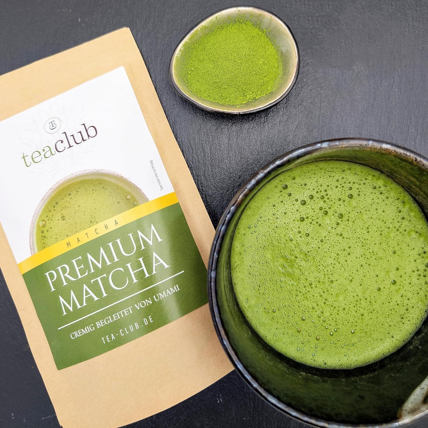 Premium Matcha Tea Japan 100 g - Laboratorně testováno - Ceremoniální Matcha prášek pro přípravu Umami Matcha, 100% přírodní prášek ze zeleného čaje, ideální pro Matcha Latte, Teaclub