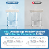 Cloudétoile Neck Polštář Paměťový pěnový polštář - Ergonomický ortopedický polštář 2 v 1 Visco Foam Polštář Boční spánek Polštář s podporou krku Výškově nastavitelná paměťová pěna Polštář Bílá 64X38X12cm Krční ortopedické polštáře Naty Shop