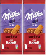 Milka Extra Biscoff Chocolate – Čokoláda z alpského mléka s křupavými kousky sušenek Lotus Biscoff – 190g