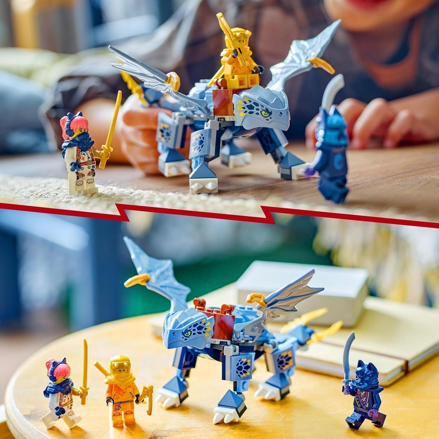 LEGO NINJAGO Riyu Dětský drak Dragon se 3 minifigurkami Sestavitelná hračka Ninja pro 6leté chlapce a dívky Akční dárek pro děti 71810 Stavebnice Besuche den LEGO-Store