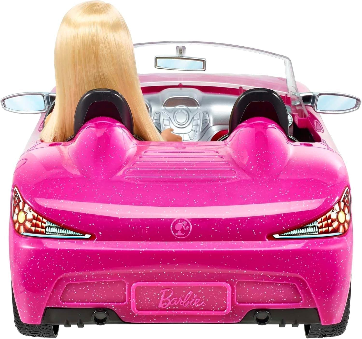Panenka Barbie a růžový třpytivý kabriolet, realistické logo pneumatiky, 3 roky stará hračka, DJR55 Naty Shop Dolls