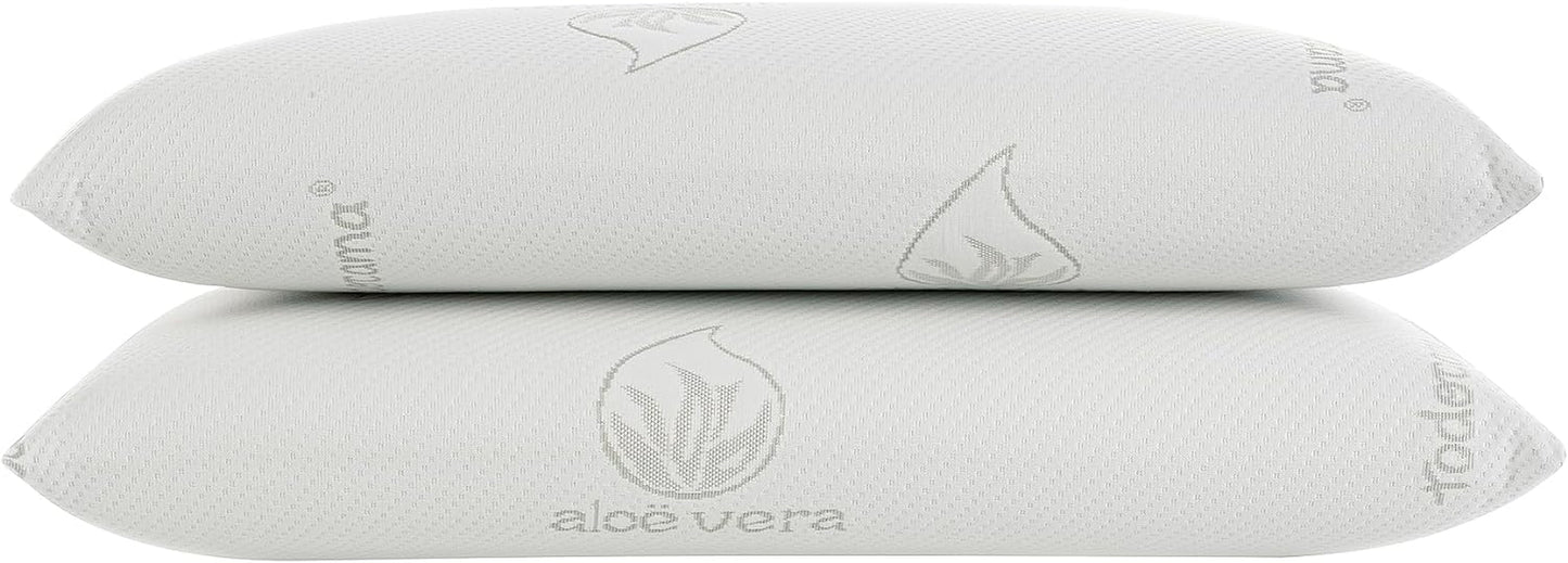 Todocama - Memory polštář, aloe vera, 2 kusy, 70 cm, bílé standardní polštáře Naty Shop