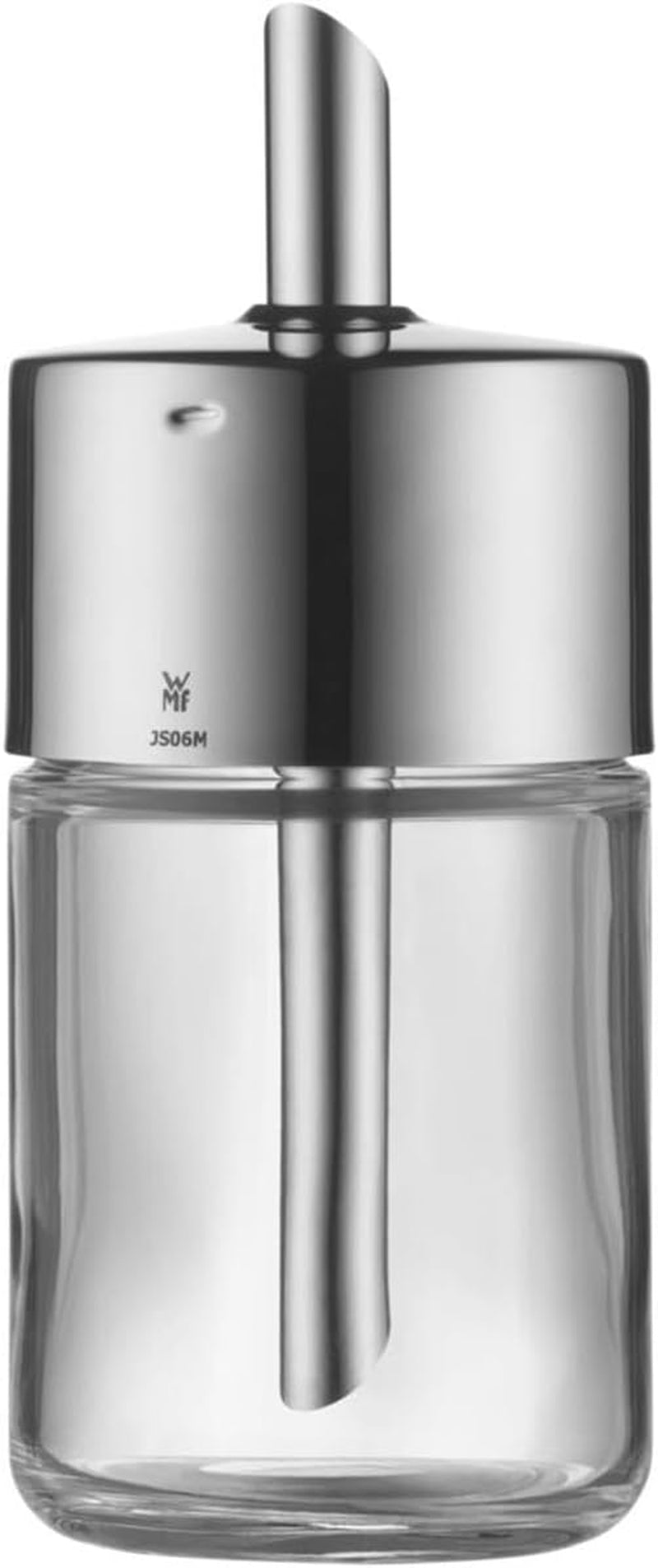 Šejkr na cukr WMF Barista 240 g, sklo, zásobník na cukr, leštěná nerezová ocel Cromargan, ideální na bílý/hnědý cukr, kakao nebo jako šejkr na koření