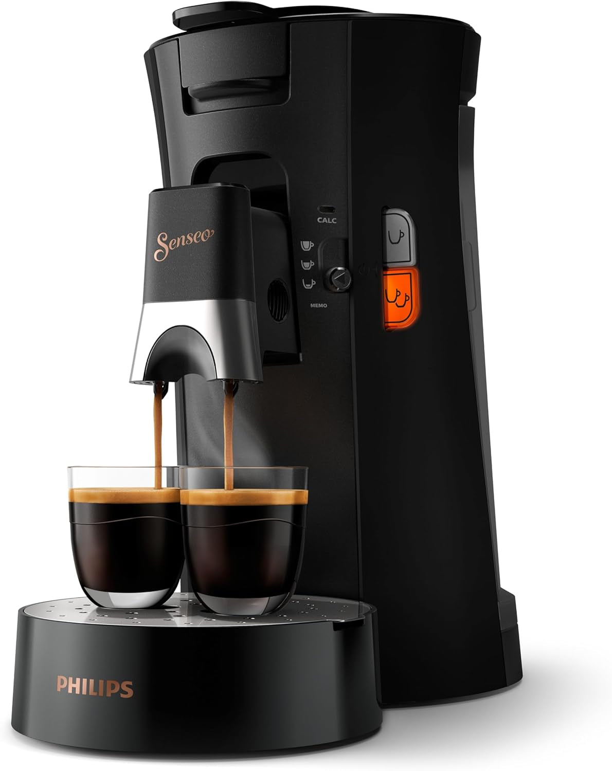 Espresso na kapsle PHILIPS Senseo Select s volbou intenzity kávy a funkcí paměti, vyrobeno z recyklovaného plastu, barva: černá (CSA240/60)