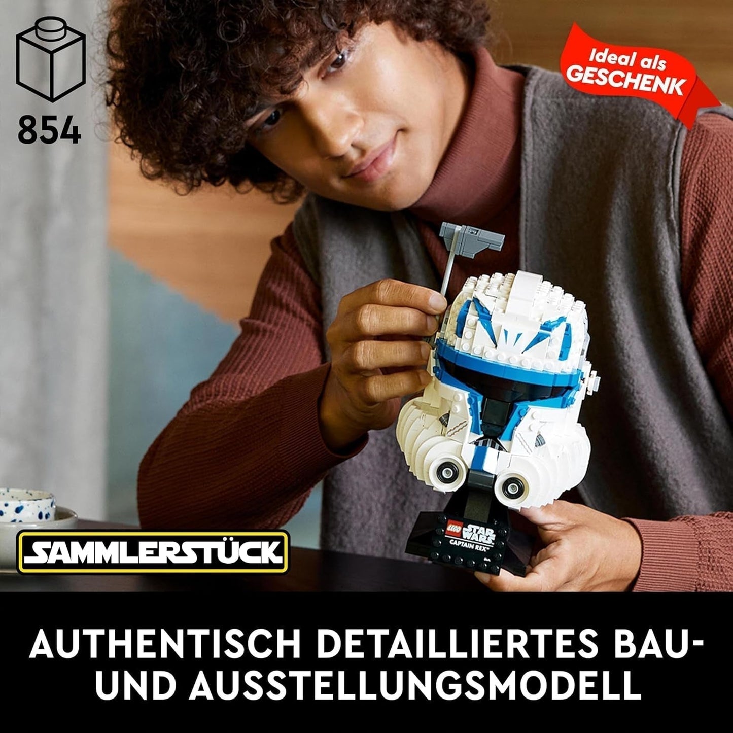 LEGO 75349 Sada helmy kapitána Rexe ze Star Wars Sběratelský sběratelský model z řady 2023 Model 2023 Souvenýr a nápady na dárky Stavebnice Besuche den LEGO-Store