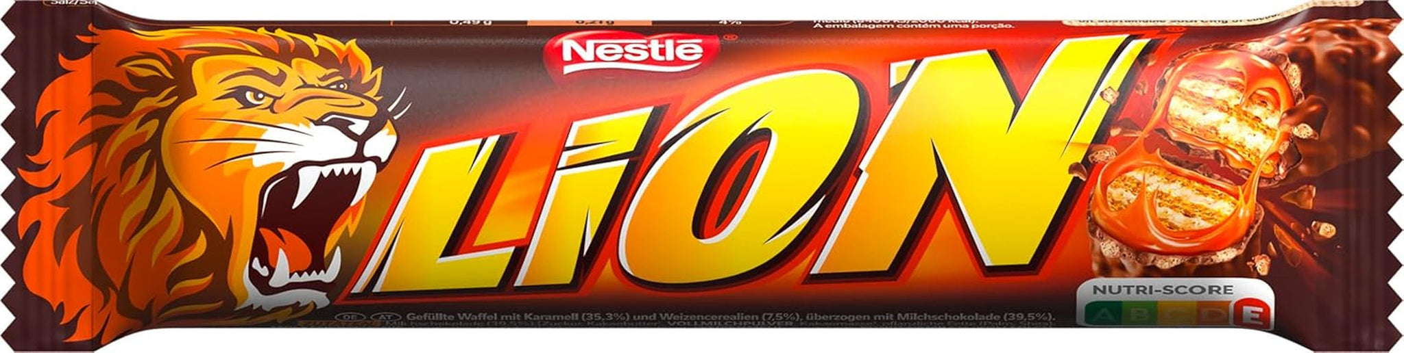 NESTLÉ LION Choco, křupavá čokoládová tyčinka s karamelovou náplní a křupavou oplatkou, balení 24 ks (24 x 42 g)