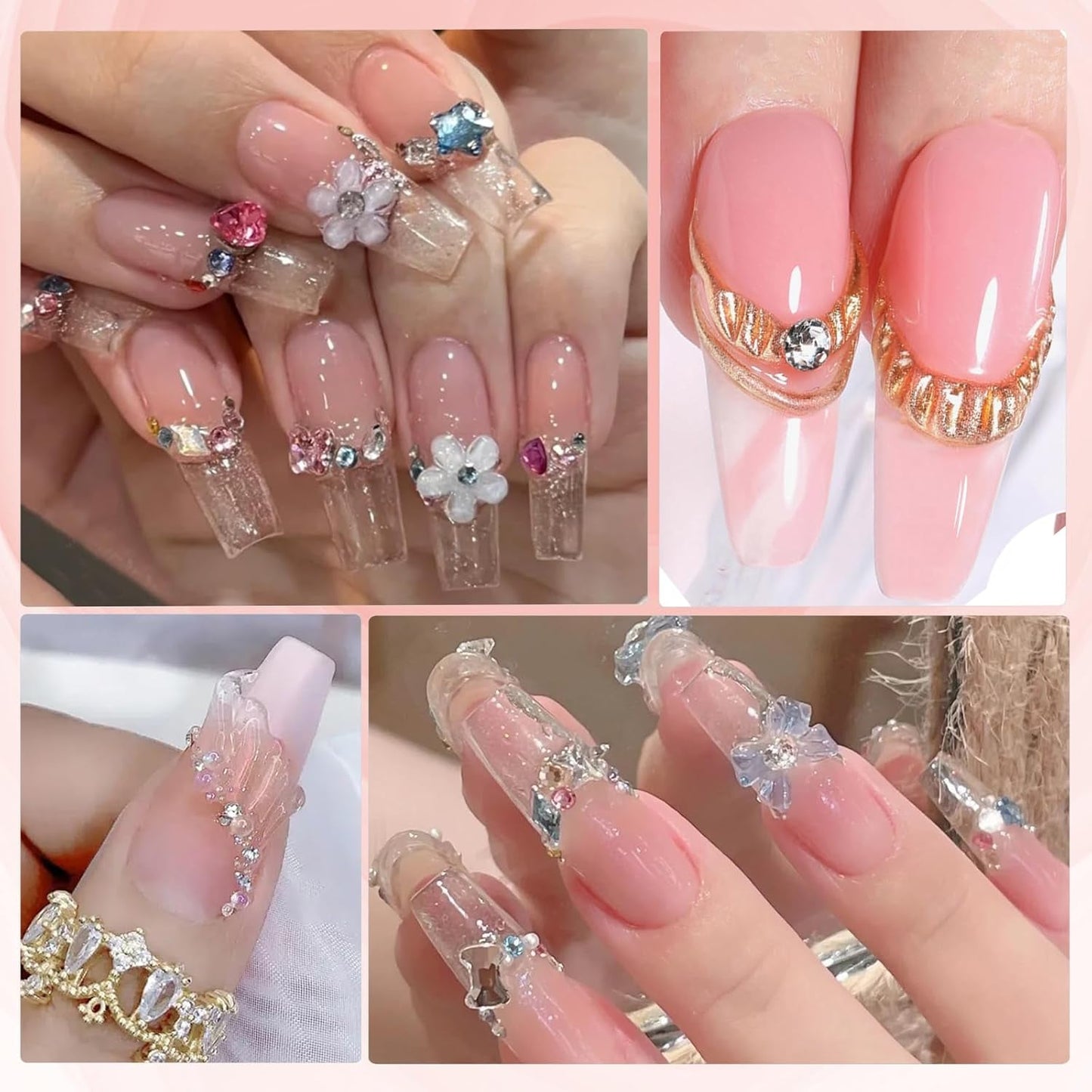 NAILGIL Tuhý gelový lak na nehty, Tuhé gelové lepidlo na nehty, 3D sochařství na nehty se sadou nástrojů, Domácí salon pro kutily, Transparentní 15G