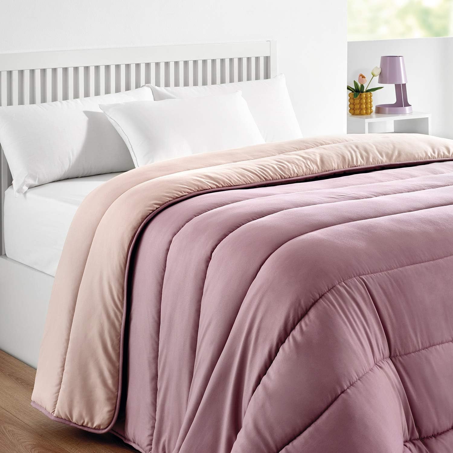 Pikolin Home - Oboustranná přikrývka 300 G - Dvoubarevná severská výplň - Do postele 90 - pohodlná, teplá, prodyšná, zelená, 150 X 220 cm Přikrývky a přikrývky Naty Shop