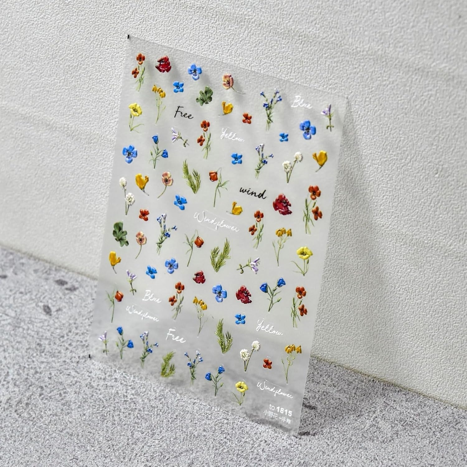 JMEOWIO 3D Nálepka na nehty Bunte Blumen Nálepka na nehty Selbstklebend Nagelaufkleber 5D Stereoskopisch Frühlings Letní Blumen Dekorace Nageldesign Zubehör 2 Blatt