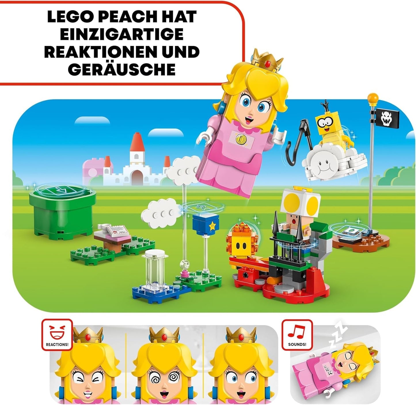 LEGO Super Mario Adventures With Interactive Peach, dětská herní sada s ropuchou žlutou, dárek pro Nintendo pro chlapce, dívky a všechny hráče od 6 let 71441 Stavebnice Besuche den LEGO-Store