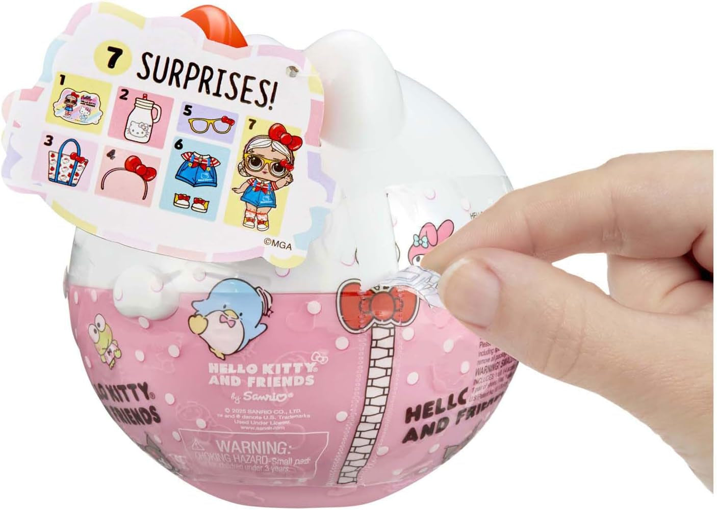 LOL Překvapení! Love Hello Kitty and Friends – 1 panenka se 7 překvapeními, náhodný výběr, 8 sběratelských předmětů, pro děti od 4 let, růžová