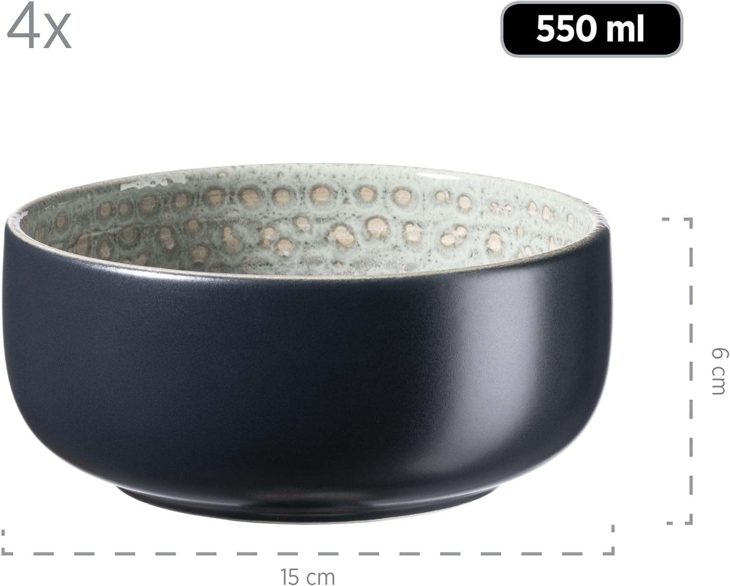 MÄSER 931744 Pikantní market Series, ručně malovaná sada nádobí pro 4 osoby ve vintage středomořském designu, 16dílná keramická kombinovaná sada, zelená, kamenina