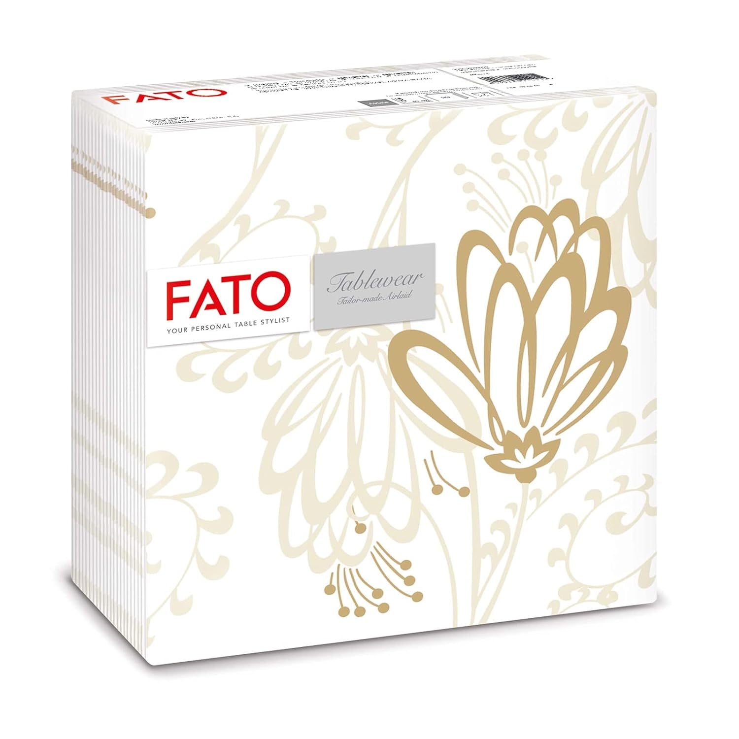 Fato - Suché papírové ubrousky, vzduchem kladené, textilní efekt, balení 50 ks ubrousků, 40X40 složené na 4 formáty, dekor Tropicana
