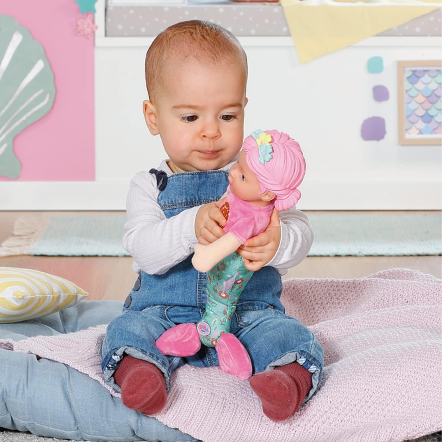 BABY born Mermaid pro miminka, omyvatelná měkká panenka, panenka mořská panna s měkkou vinylovou hlavou, 33 cm vysoká, 832288 Zapf Creation