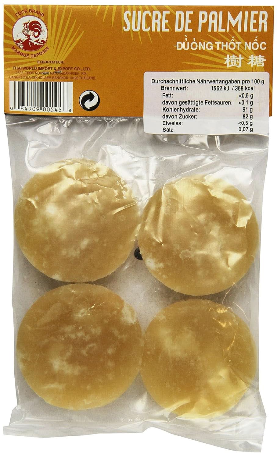 Palmzucker, Scheiben (1 X 200 G) Sladidla Naty Shop