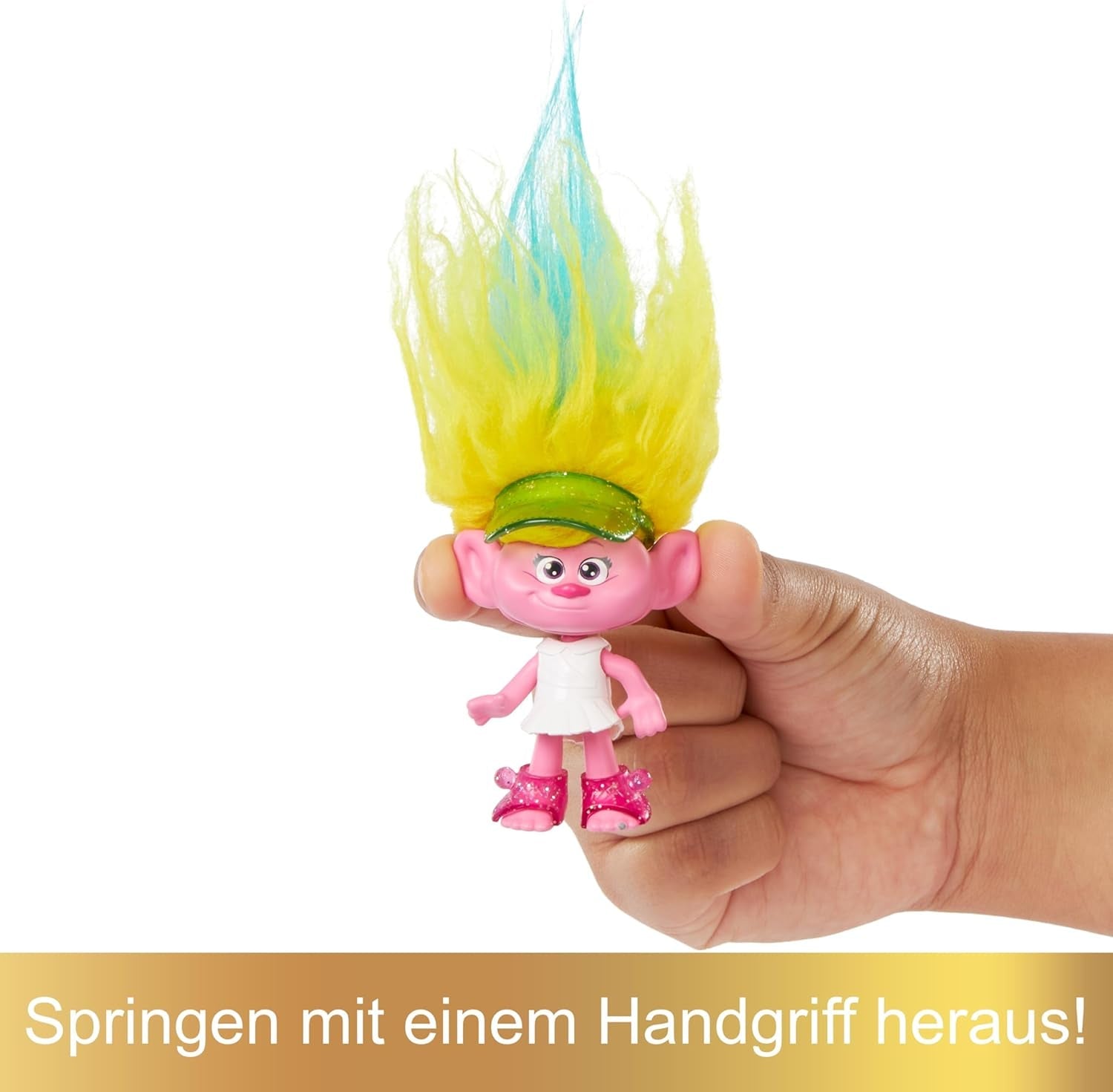 Mattel DREAMWORKS Trolls United We Stand - Panenka Viva s chlupatými překvapeními se zářivě žlutými plyšovými vlásky a 3 doplňky pro překvapení, pro děti od 3 let, HNF11