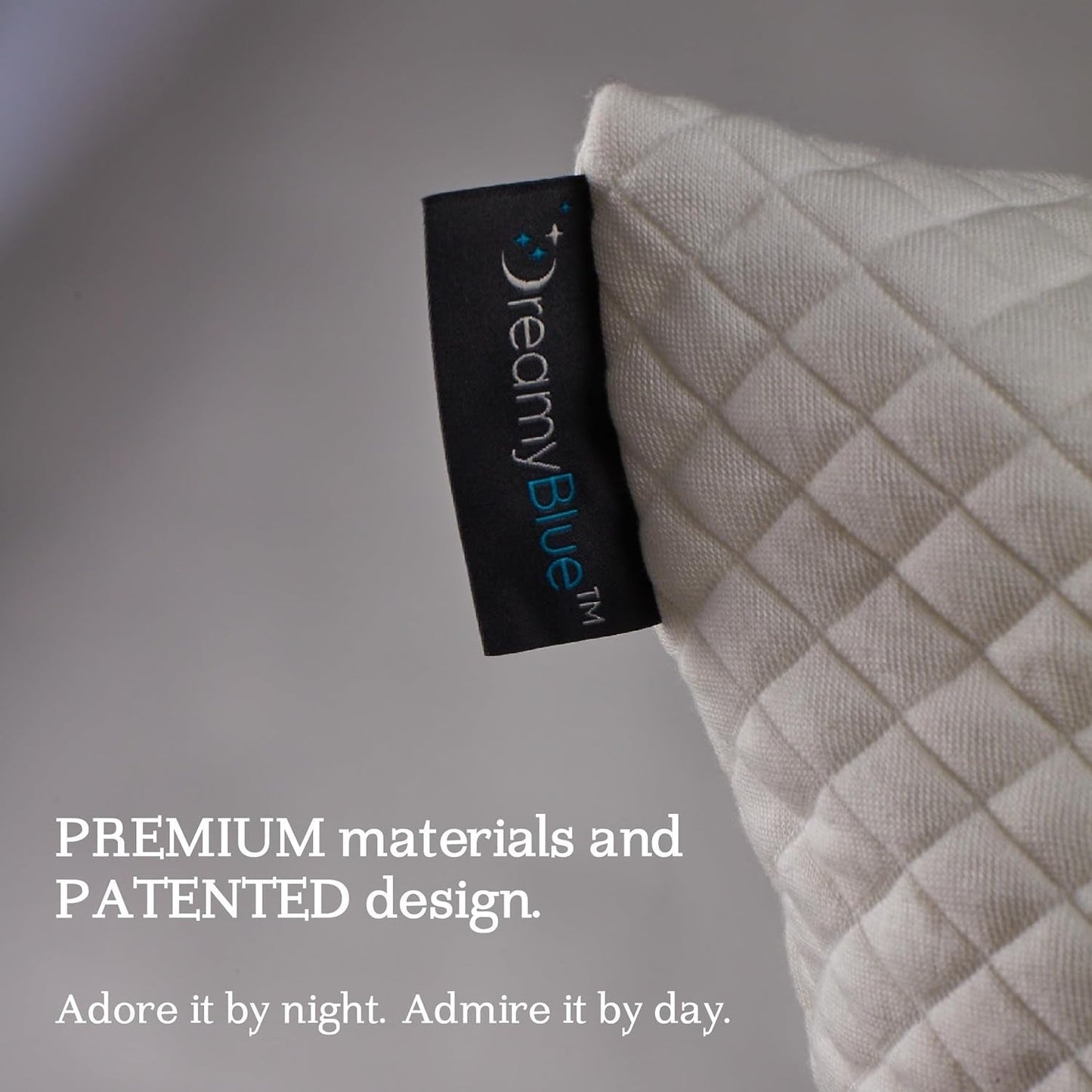Dreamyblue Premium Polštář na spaní - Výplň z drcené paměťové pěny [Nastavitelný loft] Pratelný potah z viskózy z bambusu - Na posuvné strany, záda a bříško - Standardní polštáře Naty Shop