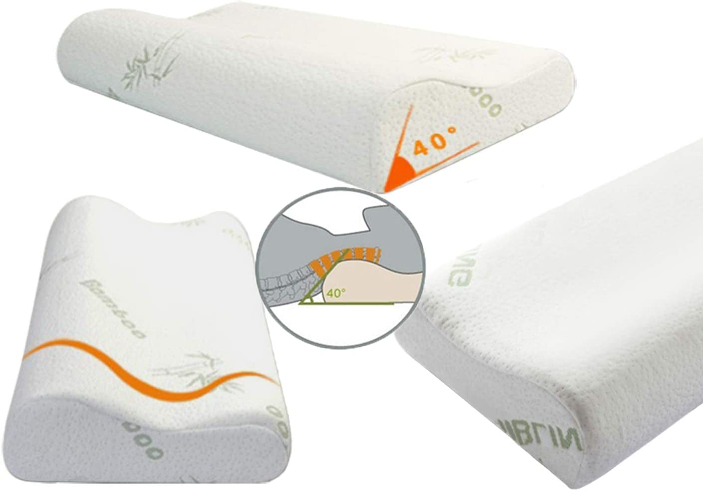 Polštář z paměťové pěny, Polštář na podporu krku, Ergonomický polštář na krk pro různé polohy spaní s odnímatelným potahem Krční ortopedické polštáře Naty Shop