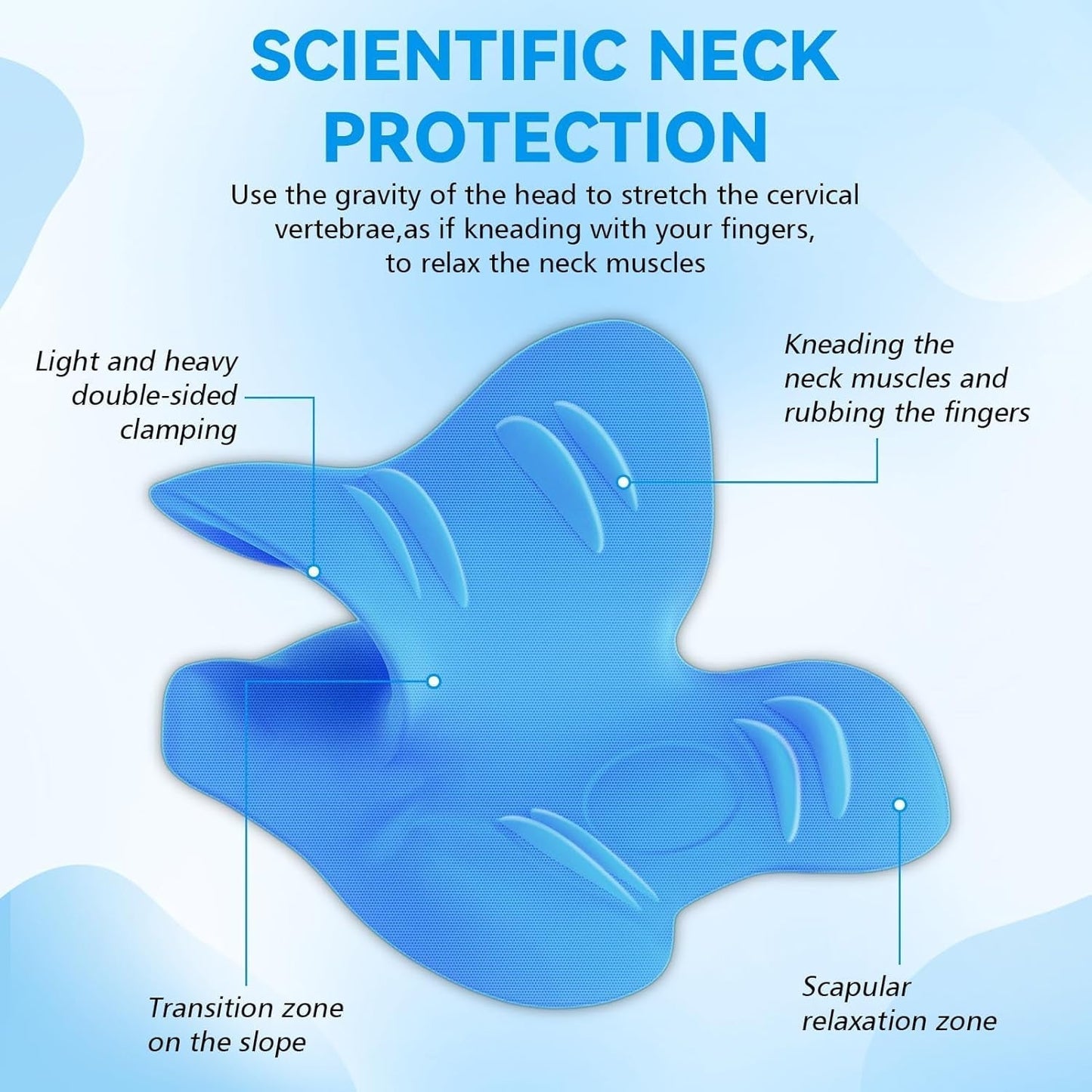 Neck Stretcher 2.0, Cloudy Neck Lefaya Neck Stretcher Ortopedický test Vítěz Neck Stretcher k úlevě od bolesti šíje Prémiový krční hrb Krk Cloud Korekce držení těla (modrá) Ortopedické polštáře na krk Naty Shop