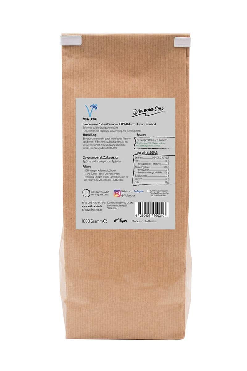 Pravý březový cukr (Xylitol) z Finska, 1 kg sladidel Naty Shop