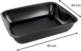Zenker Xxl-Brat- Und Auslaufform (40 X 8 X 34 Cm) SPECIÁLNÍ VAŘENÍ, Rechteckige Ofenform Mit Antihaftbebeschichtung, Backblech Für Krosse Braten & Saftige Aufläufe (Farbe: Schwarz), Menge: 1 Stück Na pečení formy a plechy