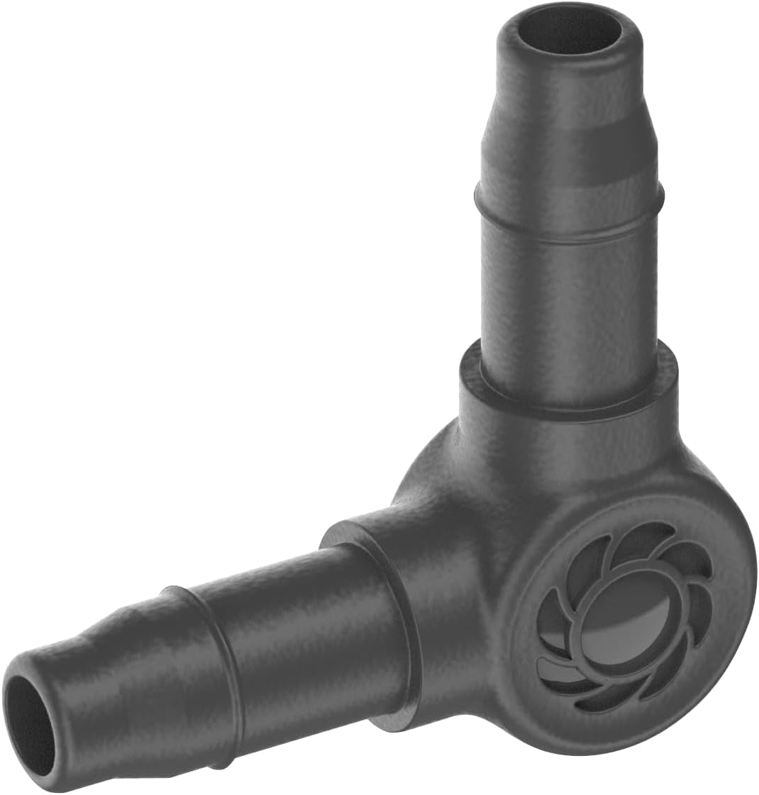 L-kus pro Gardena Micro-Drip 4,6 mm (3/16 palce): Pro změnu směru distribuce a odkapávacích vedení o 90 stupňů, instalace bez zauzlování, snadná a flexibilní technologie připojení (13212-20)
