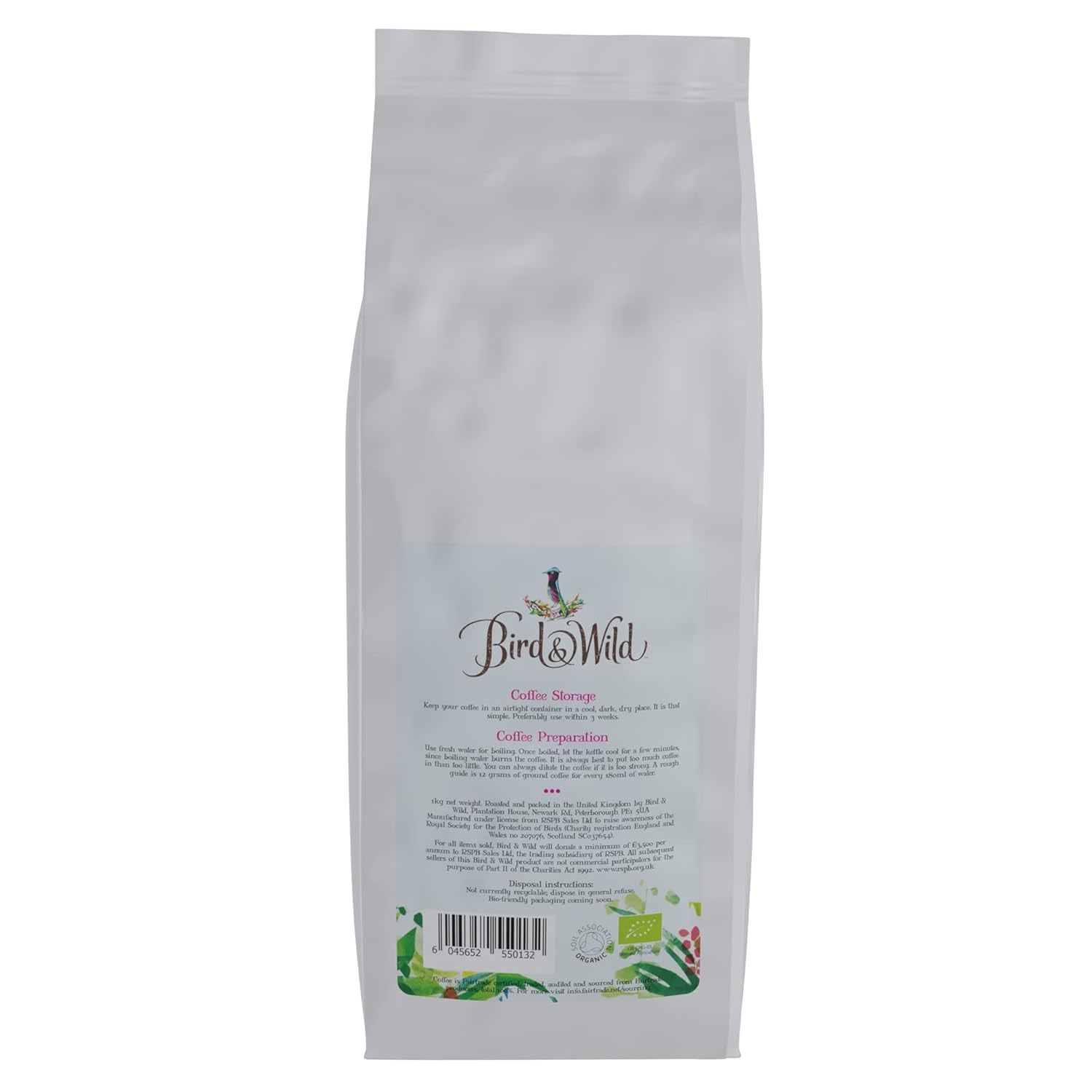 Směs kávových zrn na espresso 1 kg středně pražená Fairtrade organický odstín Pěstované celé zrnko vhodné pro ptáky 1 kg čistá hmotnost